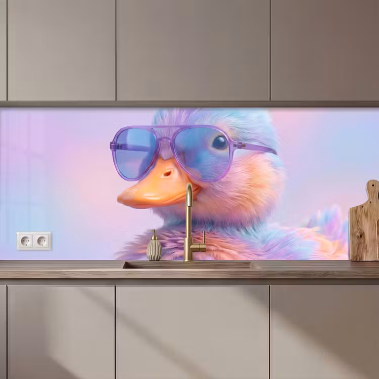 Eend - bril - Pastel keuken achterwand 2 middel zz_3dshopping