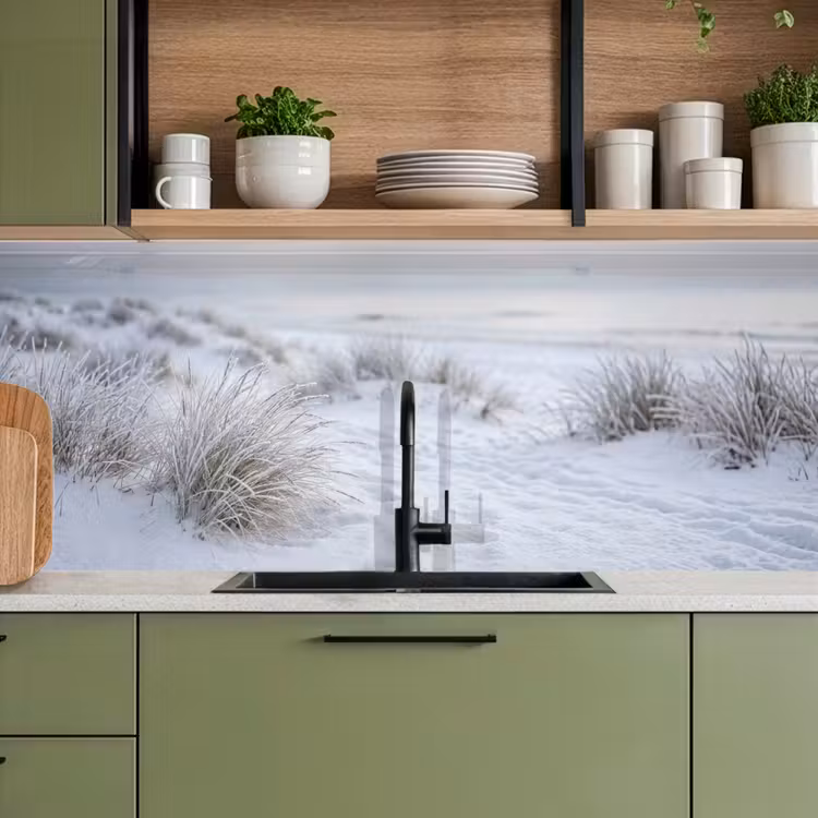 Duinen - Sneeuw - Strand - Winter - Serene keuken achterwand 2 middel -sfeer3