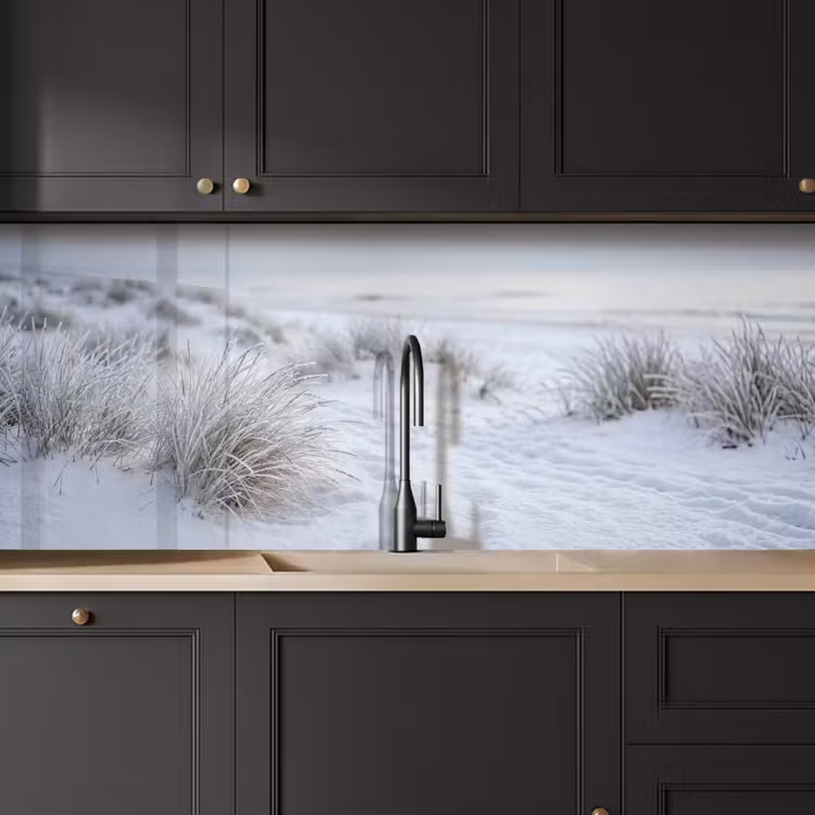 Duinen - Sneeuw - Strand - Winter - Serene keuken achterwand 2 middel -sfeer1