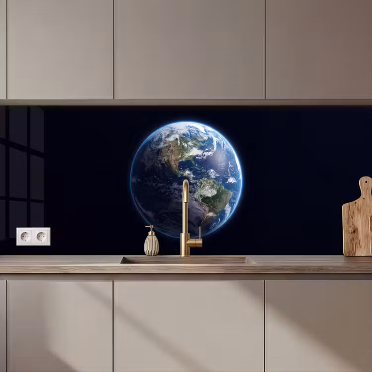 Kitchen Wall Splashback - Earth - Space - Cosmos - Aarde - Ruimte - Kosmos keuken achterwand 2 middel zz_3dshopping