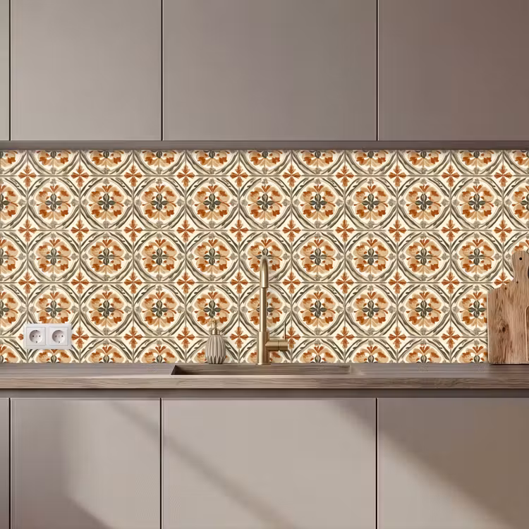 Elegant - Antiek - Kleurrijk keuken achterwand 2 middel 871 zz_3dshopping
