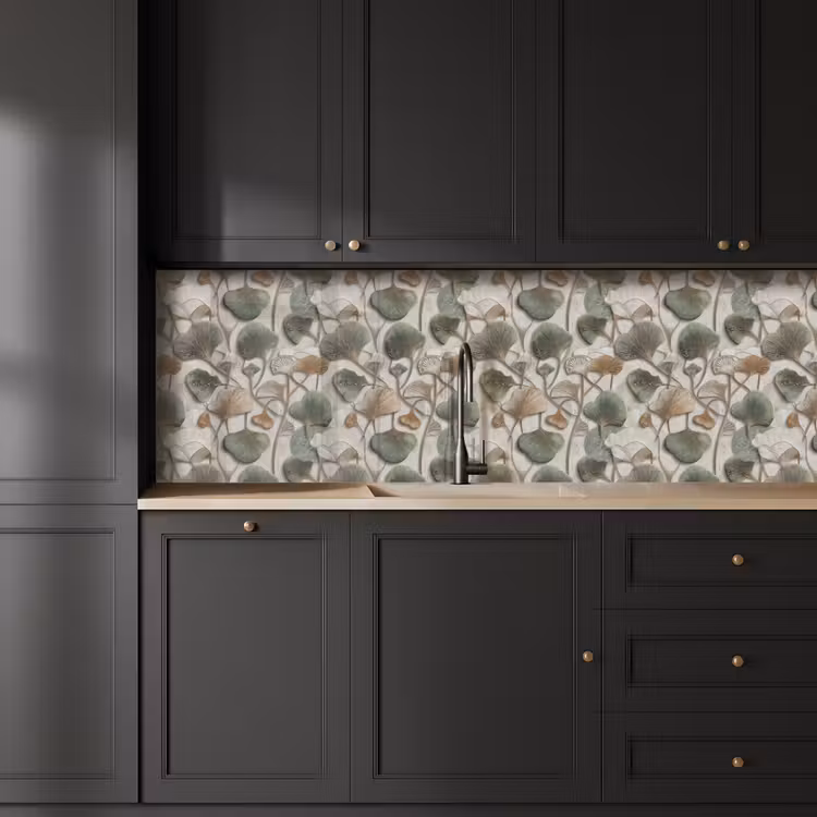 Elegant - Bladeren - Groen keuken achterwand 2 groot 857 -sfeer1