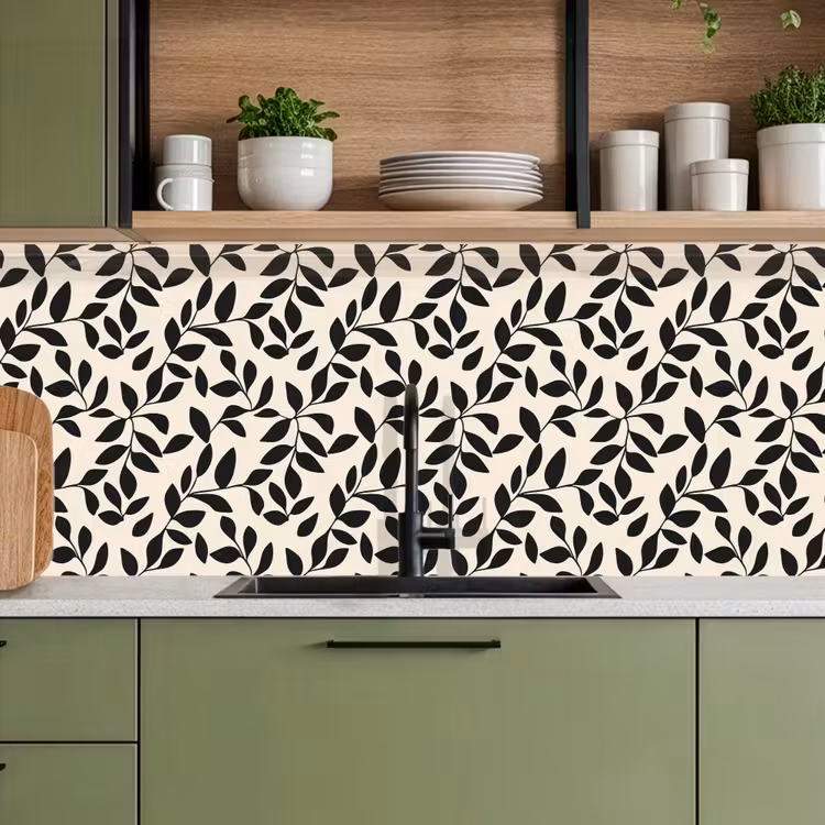 Elegant - Patroon - Zwart - Beige keuken achterwand 2 middel 871 -sfeer3
