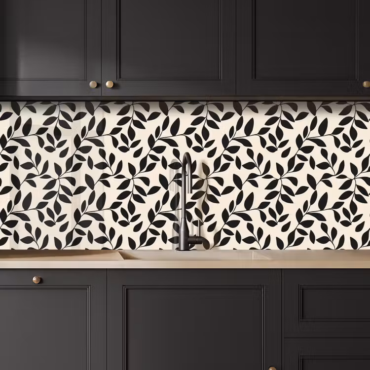 Elegant - Patroon - Zwart - Beige keuken achterwand 2 middel 871 -sfeer1