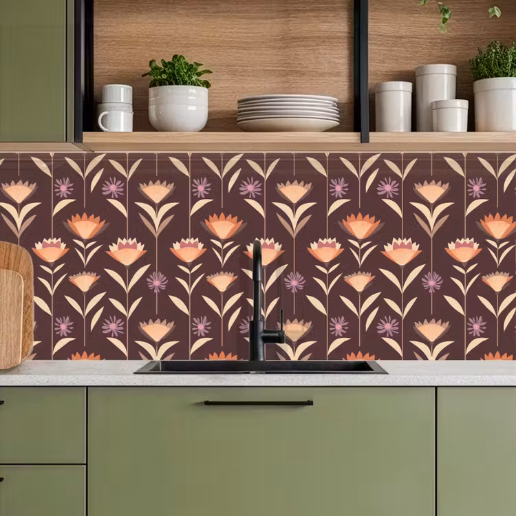 Elegant - Retro - Bruin keuken achterwand 2 middel 871 -sfeer3