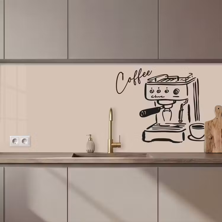 Espressomachine - Beige - Zwart keuken achterwand 2 middel zz_3dshopping