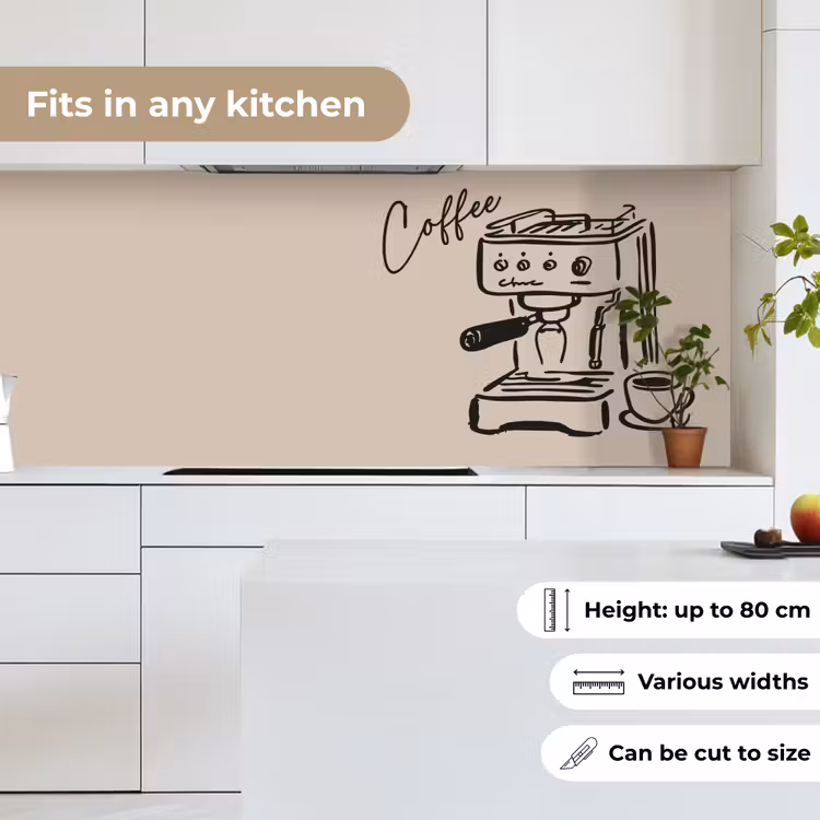 Espressomachine - Beige - Zwart keuken achterwand 2 middel -sfeer4_UK