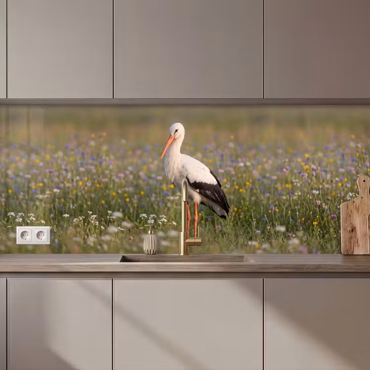 Ooienvaar - Bloemen - Weide - Kleurrijk keuken achterwand 2 middel zz_3dshopping