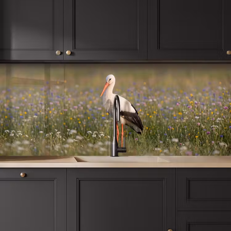 Ooienvaar - Bloemen - Weide - Kleurrijk keuken achterwand 2 middel -sfeer1
