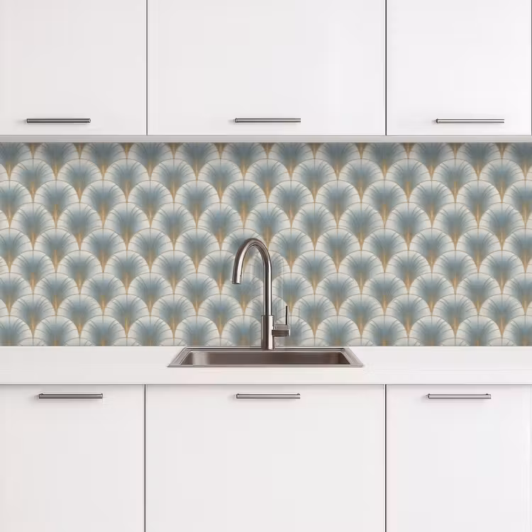 Waaier - Klassiek - Blauw keuken achterwand 2 groot 857 -3d