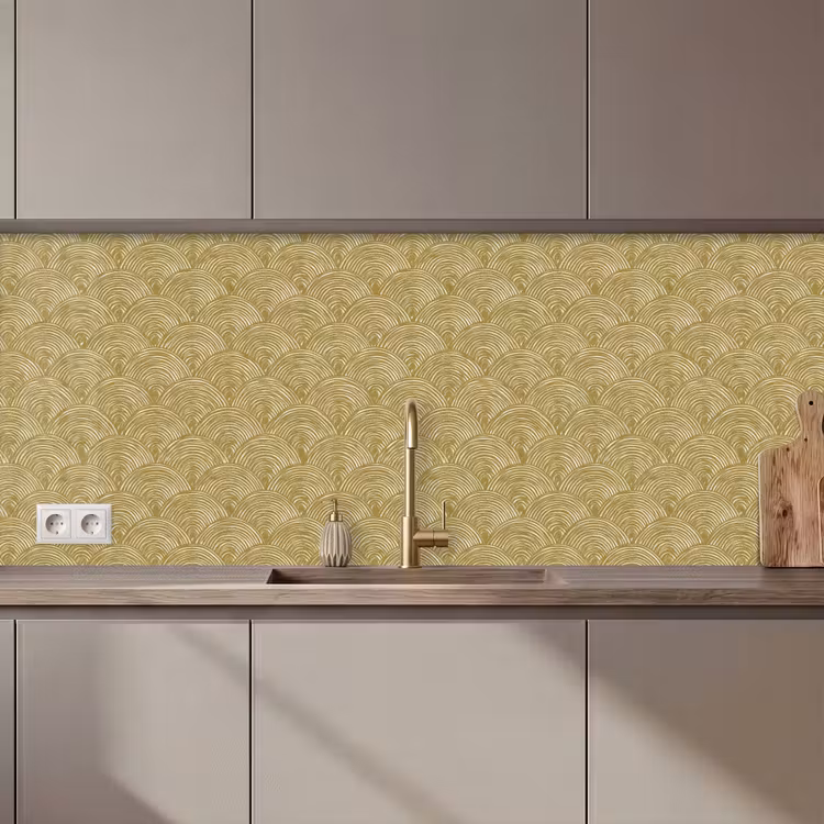 Waaier - Geometrisch - Groen keuken achterwand 2 middel 871 zz_3dshopping
