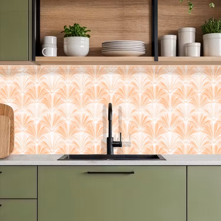 Waaier - Patroon - Perzik keuken achterwand 2 middel 871 -sfeer3
