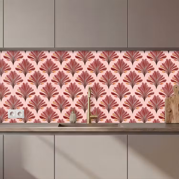 Waaier -  Roze - Rood keuken achterwand 2 middel 871 zz_3dshopping