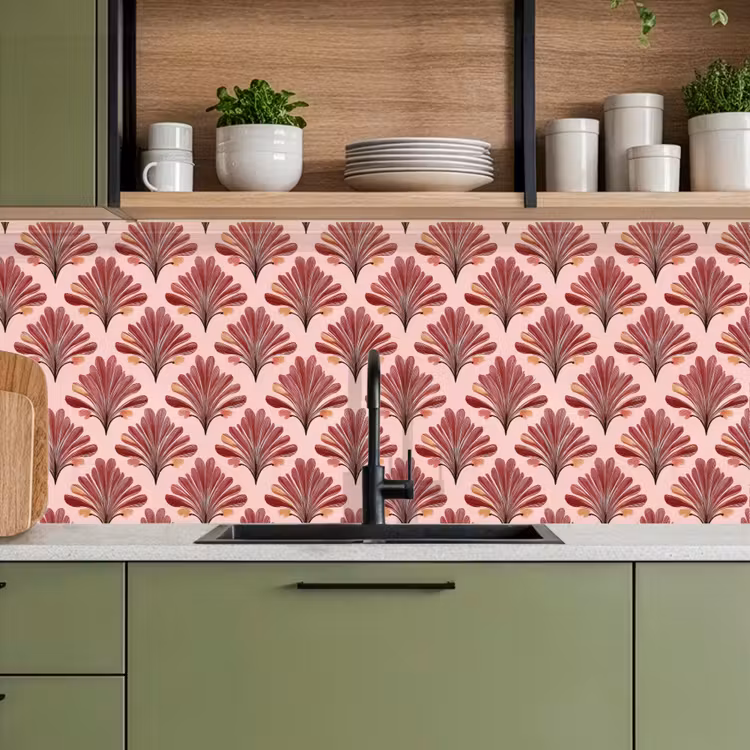 Waaier -  Roze - Rood keuken achterwand 2 middel 871 -sfeer3