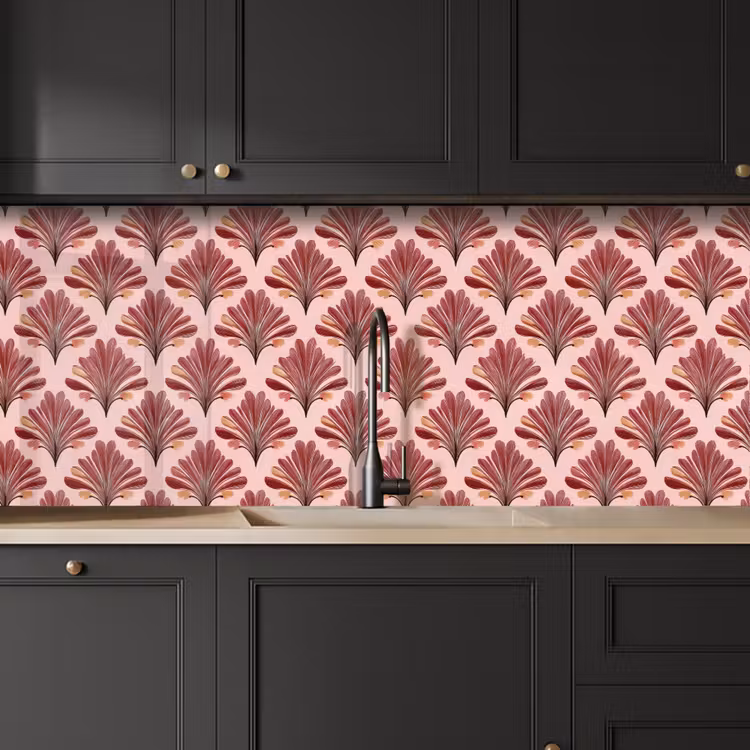 Waaier -  Roze - Rood keuken achterwand 2 middel 871 -sfeer1