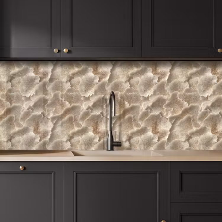 Waaierstructuren - Beige - Vezeltextuur keuken achterwand 2 middel 871 -sfeer1
