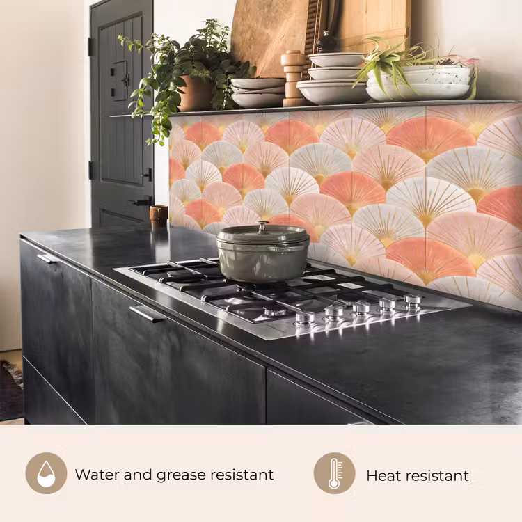 Waaiers - Goud - Roze keuken achterwand 2 groot 857 -usp_EN