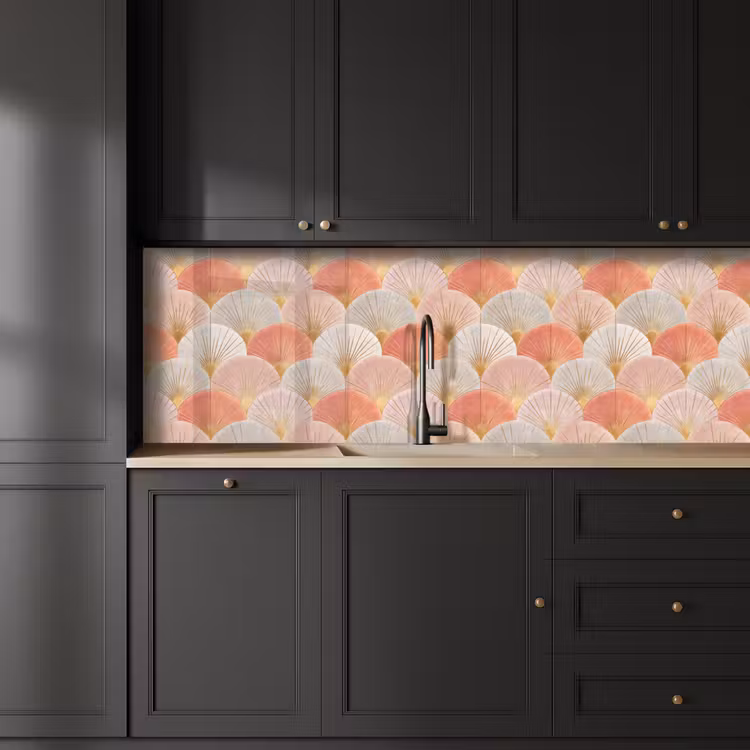 Waaiers - Goud - Roze keuken achterwand 2 groot 857 -sfeer1