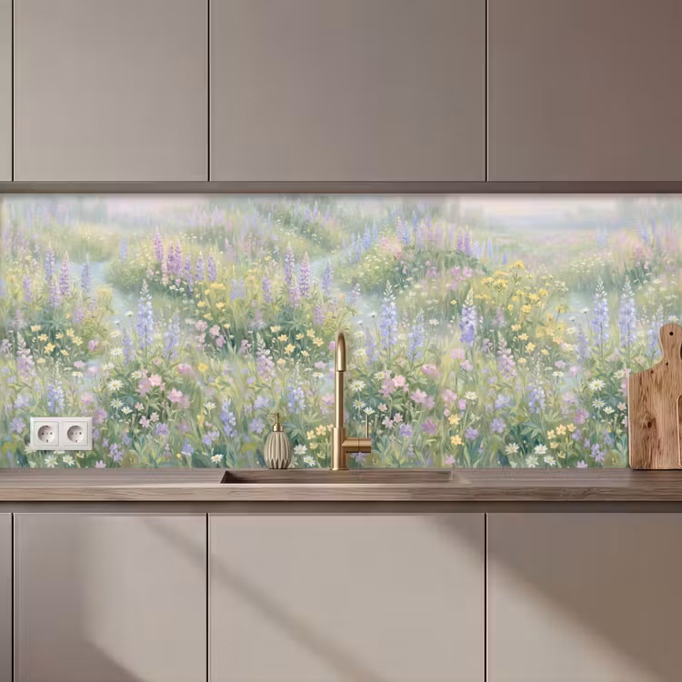 Bloemenveld - Heuvels - Kleurrijk keuken achterwand 2 middel zz_3dshopping
