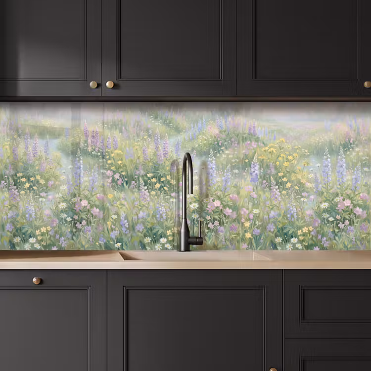 Bloemenveld - Heuvels - Kleurrijk keuken achterwand 2 middel -sfeer1