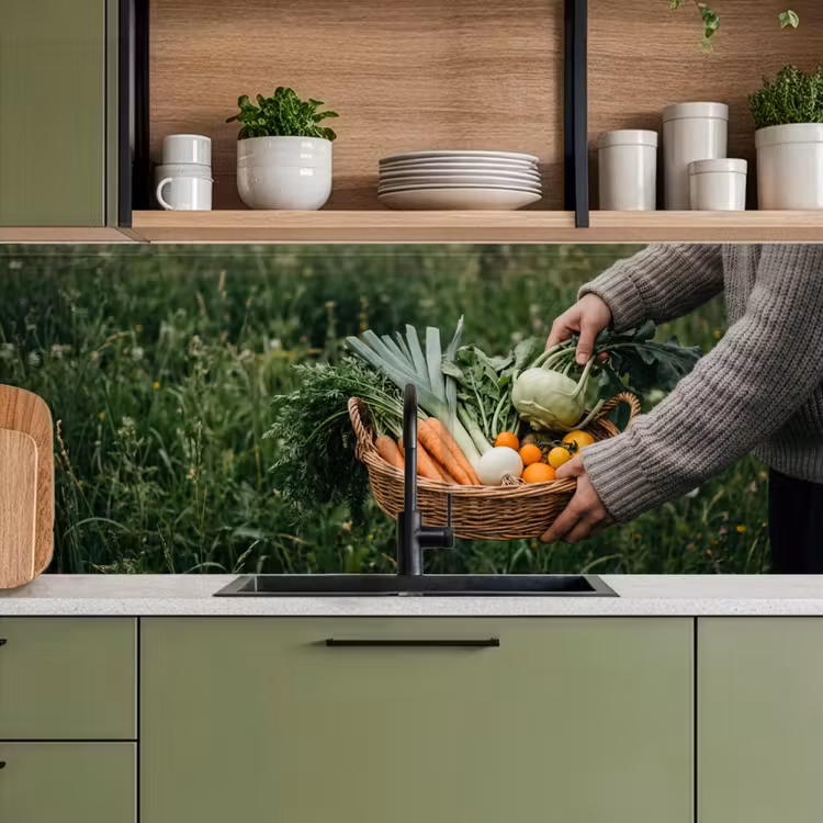 Veld - Groenten - Biologisch - Oogst keuken achterwand 2 middel -sfeer3