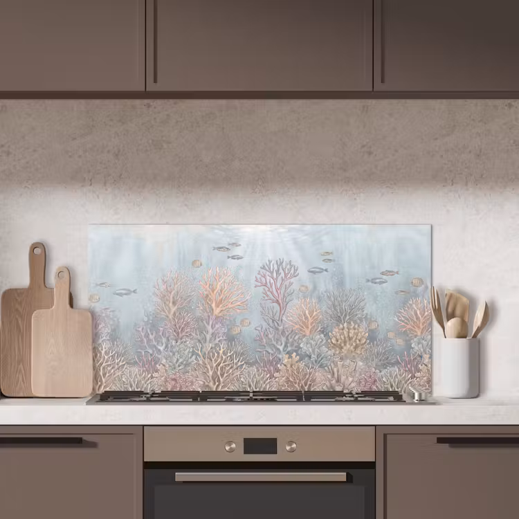 Vis - Koraal - Oceaan - Illustratie - Onderwater keuken achterwand spatscherm middel -sfeer2