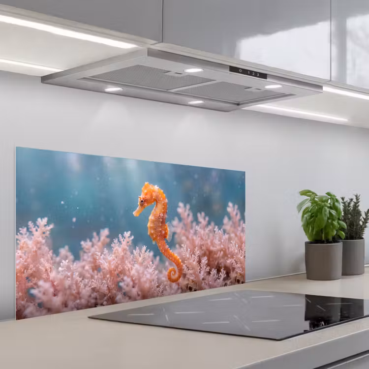 Vis - Koraal - Oceaan - Macro - Oranje keuken achterwand spatscherm middel -3d_schuin