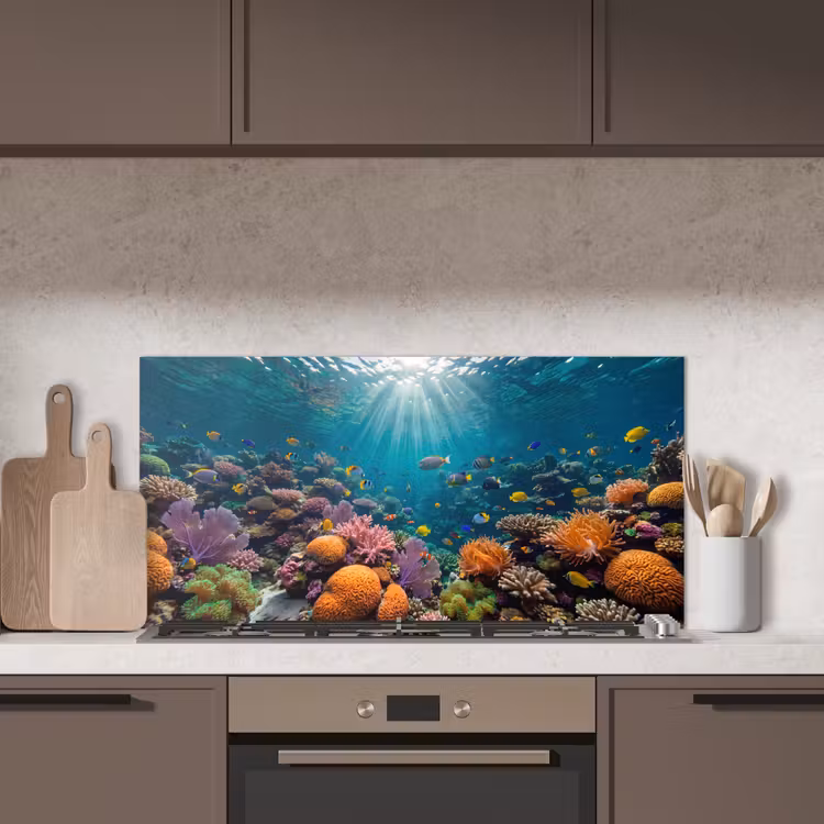 Vis - Koraal - Oceaan - Natuur - Kleurrijk keuken achterwand spatscherm middel -sfeer2