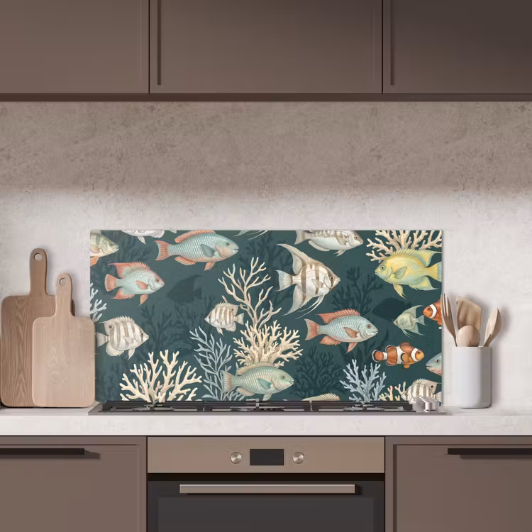 Vis - Koraal - Onderwater - Illustratie keuken achterwand spatscherm middel -sfeer2