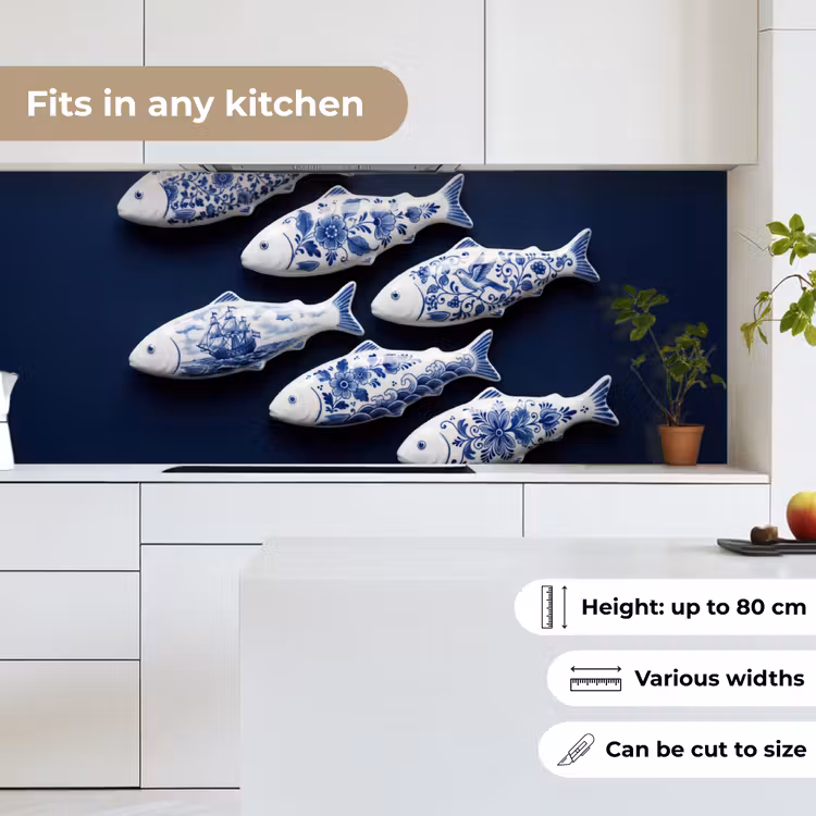 Vissen - Delfts - Blauw - Keramiek keuken achterwand 2 middel -sfeer4_UK