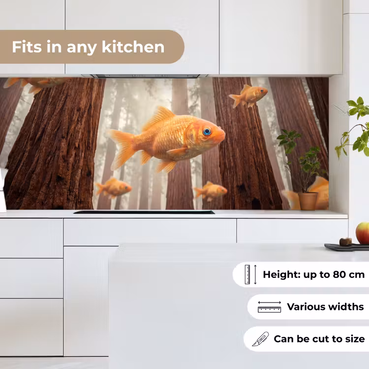Kitchen Wall Splashback - Fish - Forest - Fantasy - Vis - Bos - Fantasie keuken achterwand 2 middel