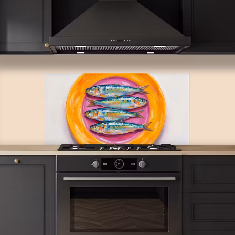 Vis - Vier - Eten - Modern - Kleurrijk keuken achterwand spatscherm middel -sfeer1