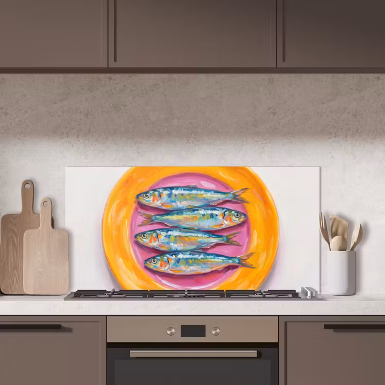 Vis - Vier - Eten - Modern - Kleurrijk keuken achterwand spatscherm middel -sfeer2