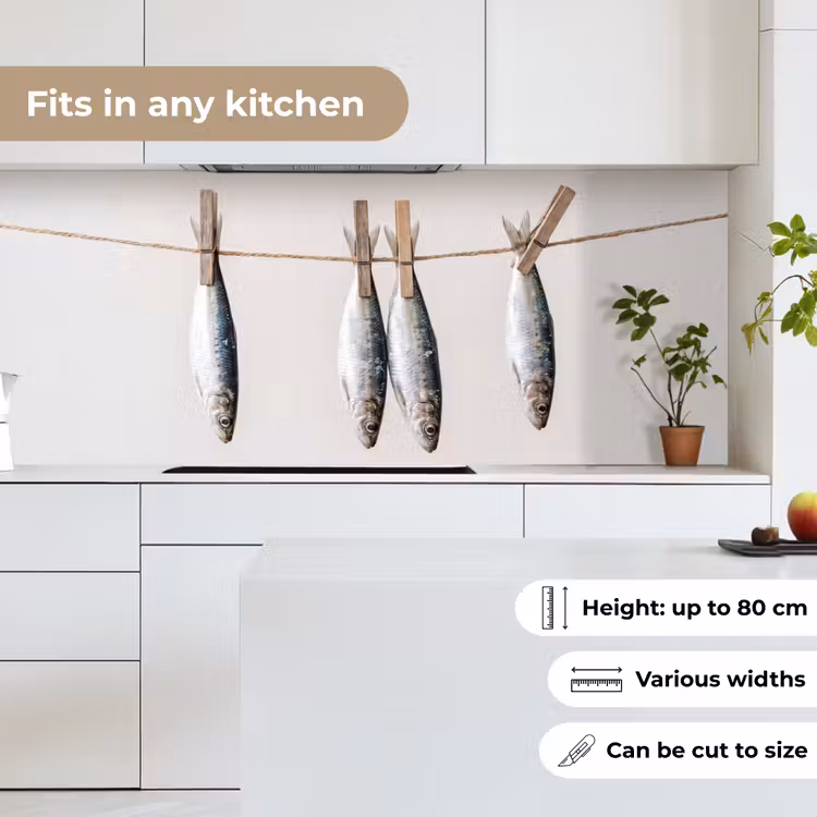 Kitchen Wall Splashback - Fish - Hanging - Food - Vis - Hangend - Eten keuken achterwand 2 middel