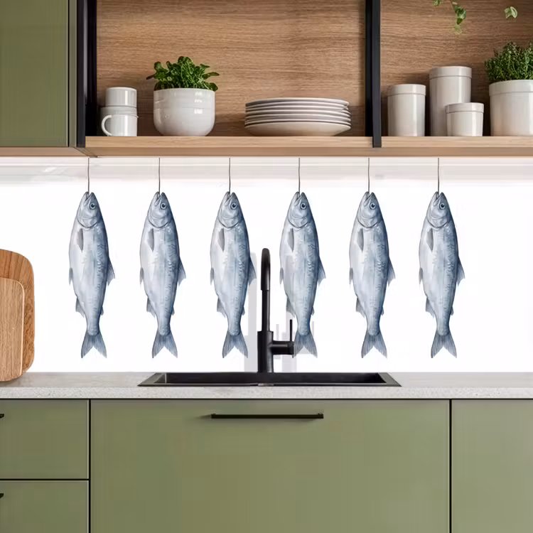 Vissen - Illustratie - Delfts - Blauw keuken achterwand 2 middel -sfeer3