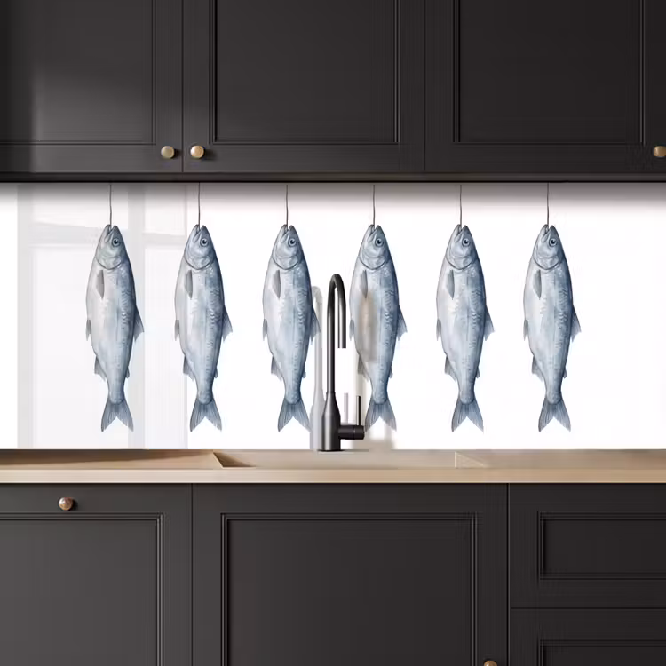 Vissen - Illustratie - Delfts - Blauw keuken achterwand 2 middel -sfeer1