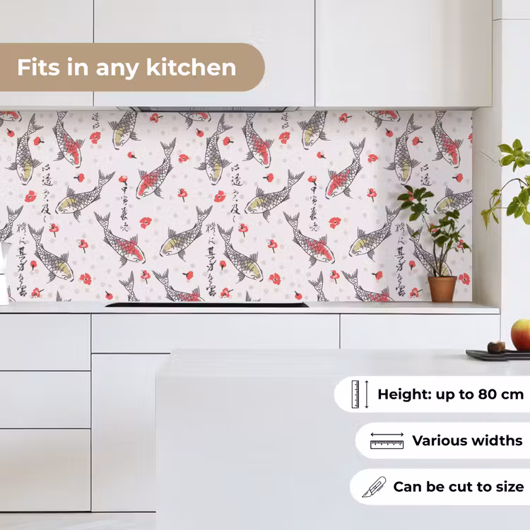 Vis - Koi - Bloemen - Patronen keuken achterwand 2 middel 871 -sfeer4_UK