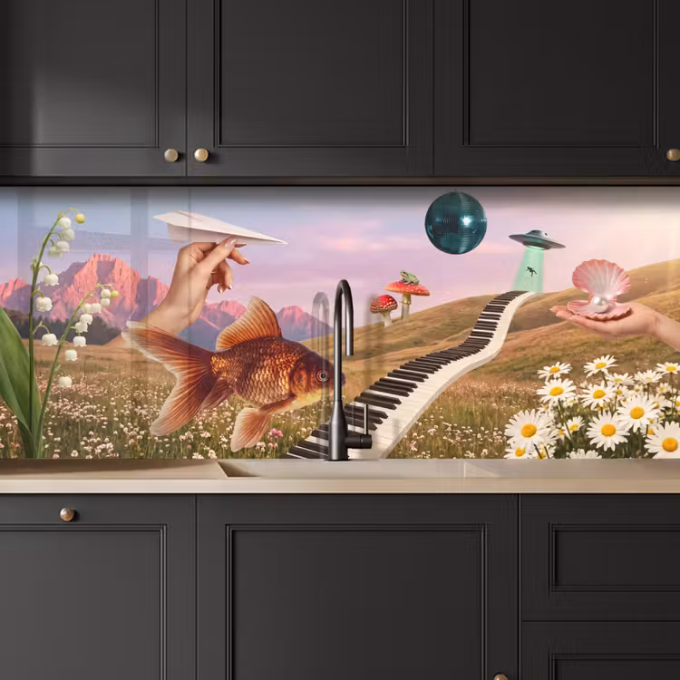 Kitchen Wall Splashback - Fish - Nature - Abstract - Vis - Natuur - Abstract keuken achterwand 2 middel