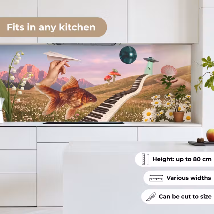 Kitchen Wall Splashback - Fish - Nature - Abstract - Vis - Natuur - Abstract keuken achterwand 2 middel
