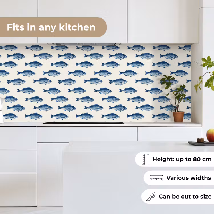 Vis - Patroon - Blauw keuken achterwand 2 middel 871 -sfeer4_UK