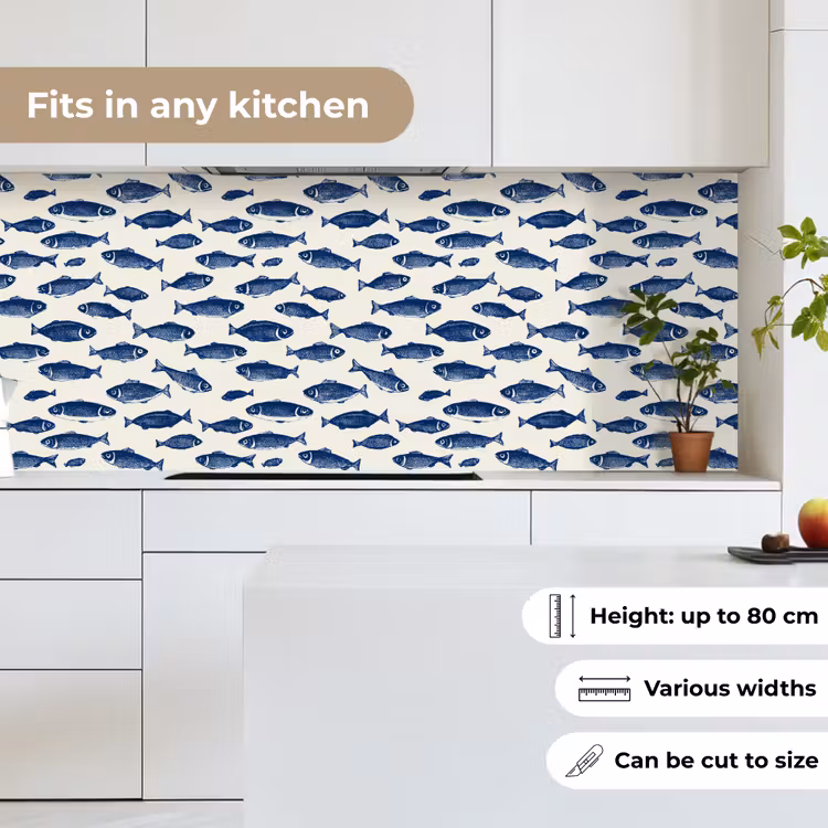 Vissen - Patroon - Blauw - Wit keuken achterwand 2 middel 871 -sfeer4_UK