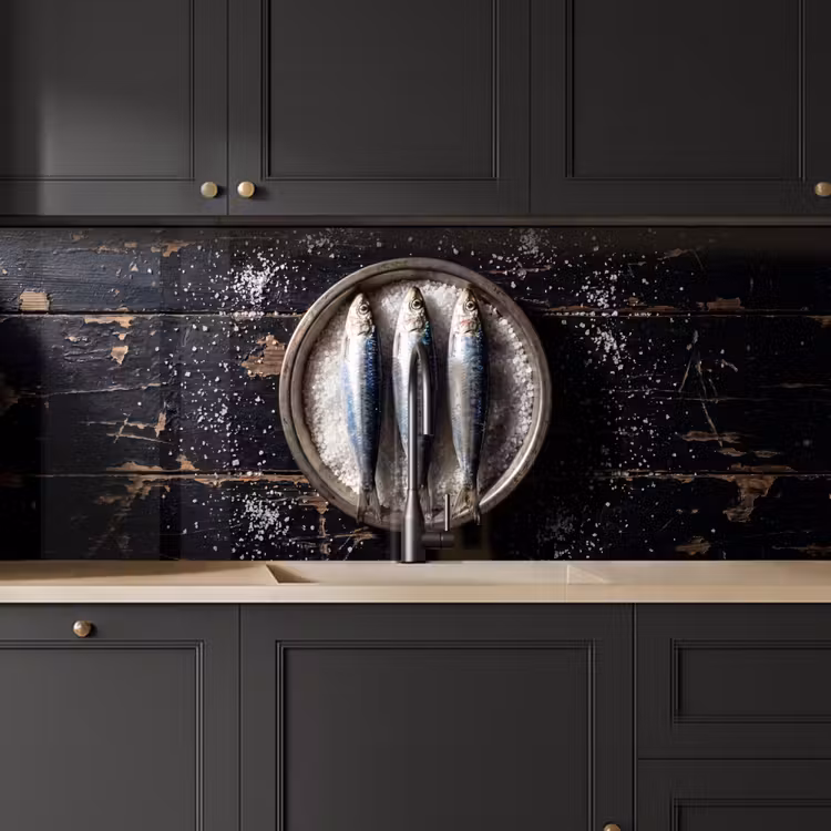 Kitchen Wall Splashback - Fish - Salt - Food - Vis - Zout - Eten keuken achterwand 2 middel