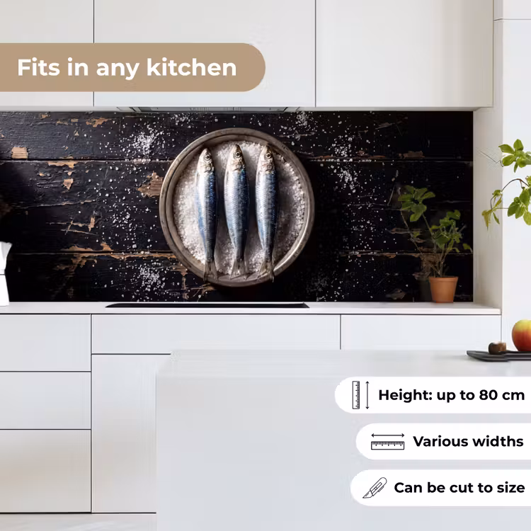 Kitchen Wall Splashback - Fish - Salt - Food - Vis - Zout - Eten keuken achterwand 2 middel