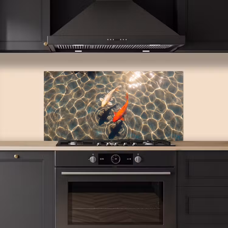 Vis - Water - Dieren - Oranje - Goud keuken achterwand spatscherm middel -sfeer1