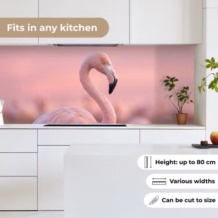 Flamingo - Portret - Roze keuken achterwand 2 middel -sfeer4_UK