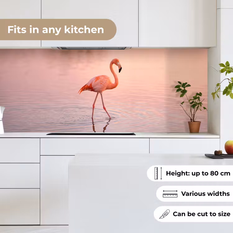 Flamingo - Water - Roze keuken achterwand 2 middel -sfeer4_UK