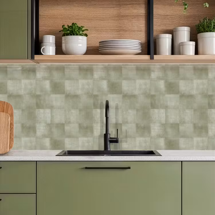 Vlakken - Rustiek - Groen keuken achterwand 2 middel 871 -sfeer3