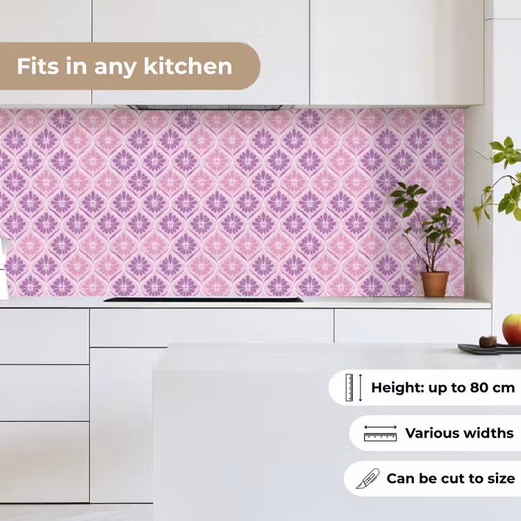 Bloemenruit - Patroon - Paars keuken achterwand 2 middel 871 -sfeer4_UK