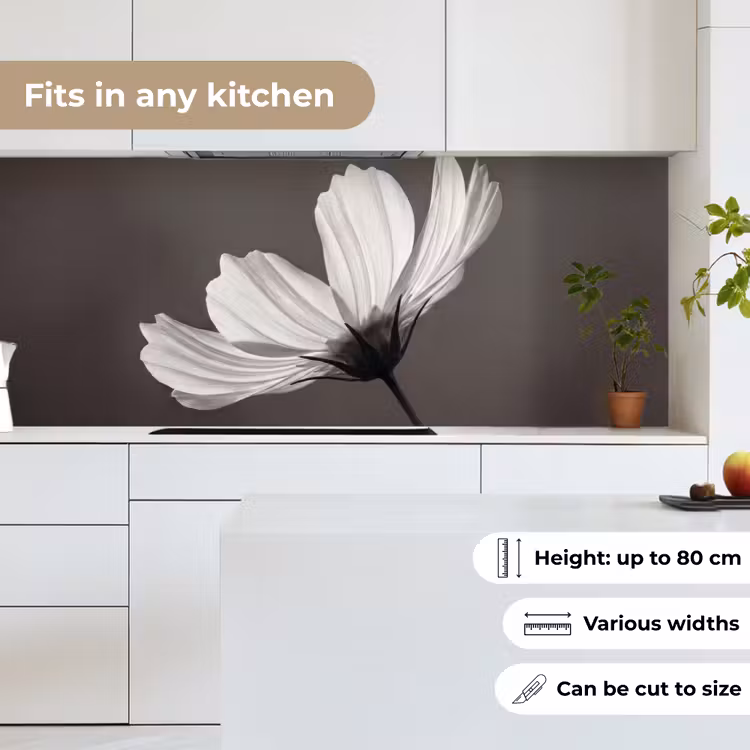Bloem - Minimalistisch - Zwart - Wit keuken achterwand 2 middel -sfeer4_UK