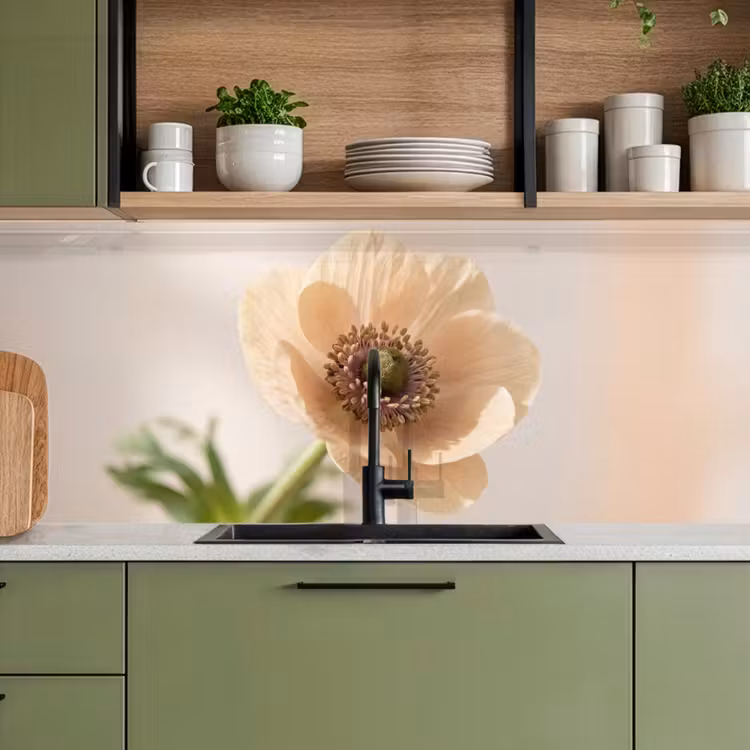 Bloem - Minimalistisch - Groen keuken achterwand 2 middel -sfeer3